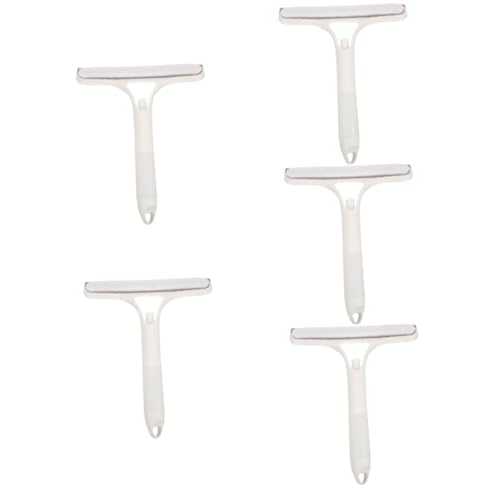 OHPHCALL 5個 ウィンドウスクレーパー 浴室用スク 手持ちミラー 家庭用スキージ 床スキージ 手鏡 フロントガラススキージ シャワースクレーパー 小さなスキージ 白い プラスチック