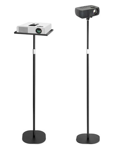 QWORK® Stehpul Höhenverstellbar 60-120 cm, Platzsparender Laptop Ständer Projektorständer mit 1/4'' Kugelkopf für Laptop, Projektor, Kamera