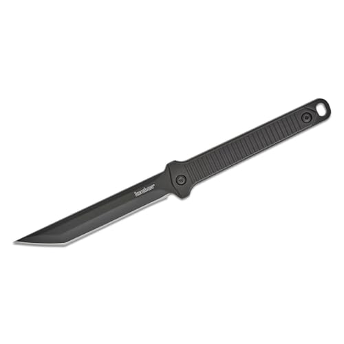 Kershaw Dune Full Tang Neck Knife (4008X) Compact 3.8” 3Cr13 Stainless Steel Fixed Blade with Black-Oxide Finish, Textured Injection Molded Handle, Secure Molded Sheath and Lanyard, 2.5 oz.