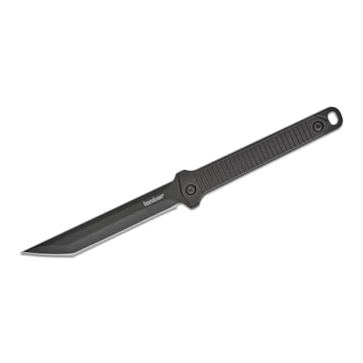 Kershaw Dune Full Tang Neck Knife (4008X) Compact 3.8” 3Cr13 Stainless Steel Fixed Blade with Black-Oxide Finish, Textured Injection Molded Handle, Secure Molded Sheath and Lanyard, 2.5 oz.