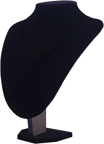 MINGZE Soporte de exhibición de la joyería, busto expositor, soporte del soporte de la exhibición del busto de la cadena del colgante del collar del terciopelo negro, 15*15cm