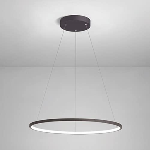 Lampe suspendue LED marron moderne 30W salon et salle