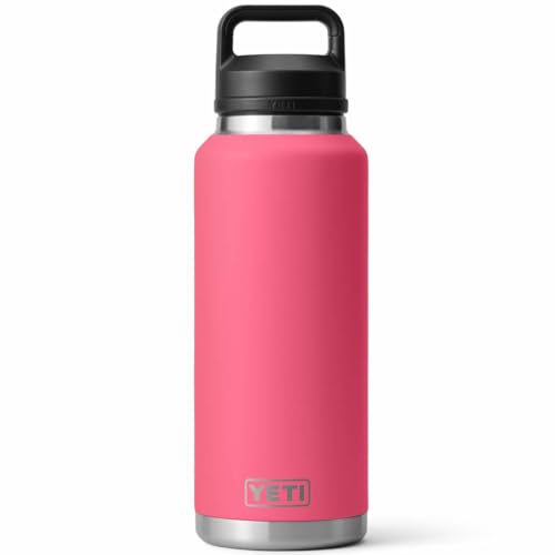 Image of YETI Rambler Bottle Chug, Vaccum Insulated Stainless Steel Bottle with Leakproof Chug Cap, Tropical Pink, 46 oz (1.3 L)
