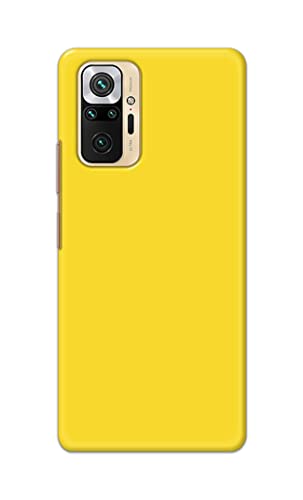 Image of Printed Hard Back Cover Case for Mi Redmi Note 10 Pro | Mi Redmi Note 10 Pro Max Back Cover (Plain Yellow) -1803