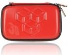 Stylish Protective Carrying Pouch with Hand Strap + Cleaning Cloth for Nintendo 3DS - Red