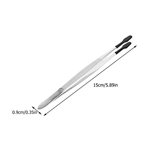 DOITOOL Stamp Tweezer 4.72 Inch Lightweight Stainless Steel Anti-Static Tweezers with Non-Slip Handle for Philately and Delicate Object Handling - Image 2