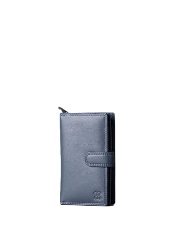 Medium Leather Tab Purse (Navy)
