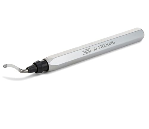Image of AFA Tooling Deburring Tool, HSS Blades, Silver CNC Anodized Aluminum Handle