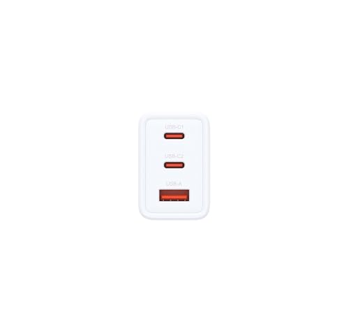 Chargeur GaN 65W rapide USB-C multiprise pour smartphone et PC portable