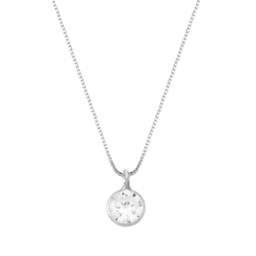 COLAR PRATA 950 PONTO DE LUZ - ZIRCÔNIA SWAROVSKI 6MM (PRATA)