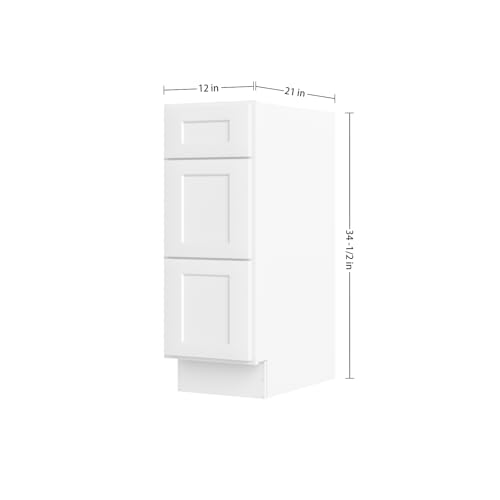 Image of Furinno Shaker Bath Vanity Cabinet Without Top, Ready to Assemble, 21 D x 12 W x 34.5 H, White