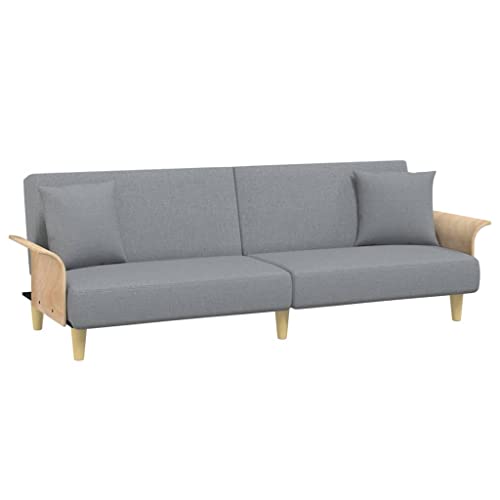 Sofá cama de 3 plazas gris claro para transformar tu salón en habitación de invitados 2