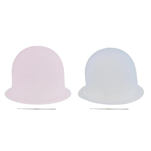 Professional 2 Pairs Reusable Salon Hair Highing Dye Frosting Hat with Metal Hooks - and Easy to Use - Perfect for DIY Hair Coloring - for Salon and Home Use image 4