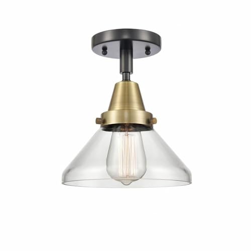 Innovations 447-1C-BAB-G4472 Transitional One Light Flush Mount from Franklin Restoration Collection in Two-Tone Finish,