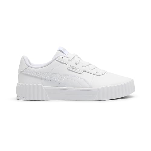 PUMA Puma Women's Carina 3.0 Sneaker, Puma White-Puma White-Puma Silver, 9