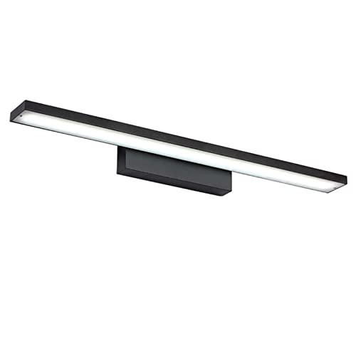 Miroir LED salle de bain noir applique murale étanche format long bandeau