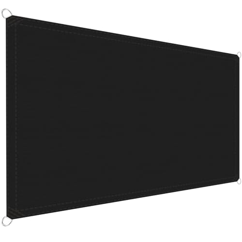Filet d'ombrage 2x2.5m noir en polyester résistant avec cordons pour balcon