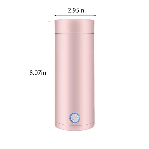 Tetera eléctrica portátil de acero inoxidable 400ml rosa miniatura 6