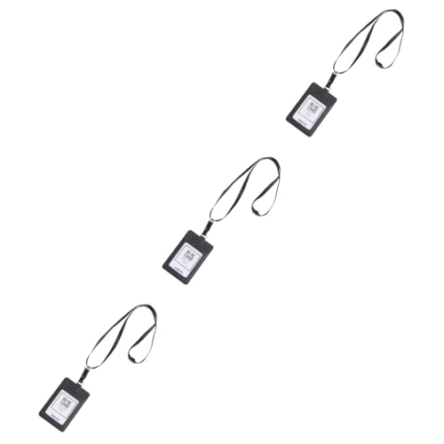 Porte-badge avec cordon en lot de 3 étuis verticaux pour cartes d'accès et identification