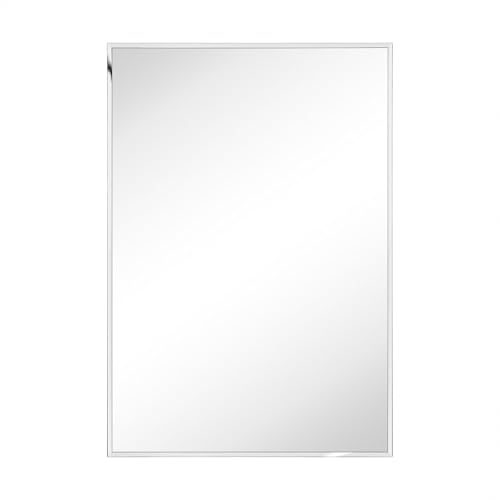 Image of TEHOME 24'' x 29.8'' Chrome Recessed and Surface Mount Bathroom Medicine Cabinet with Mirror Square Cornered Metal Framed Rounded Rectangle Medicine Cabinet Mirror