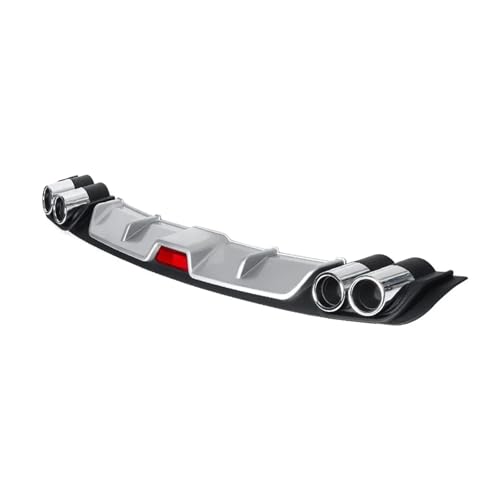 Difusor de paragolpes trasero universal hecho en ABS plateado con ancho regulable