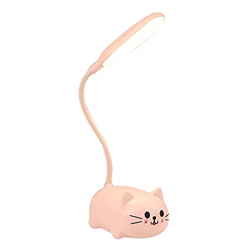 Artibetter Lampe De Bureau Rose Chat Kawaii Lampe De Table Rechargeable Usb Pour Enfants À Poser Douce Pour Chambre Fille Compacte 26Cm
