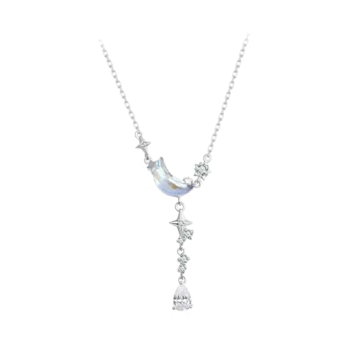 Cadeau idéal collier lune et étoile argent sterling pour anniversaire fille