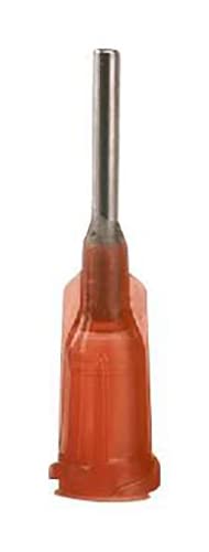 Metcal 915150-TE Series TE Stainless Steel Precision Needle with Double Helix Polypropylene Hub for Fluid Dispensing, 1.5" Tip Size, 15 Gauge, Amber (Pack of 50)
