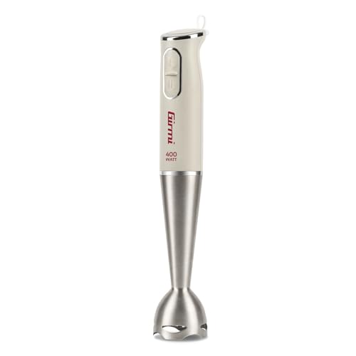 Girmi MX03 Batidora de mano, 400 W, 2 velocidades, varilla desmontable en acero inoxidable, cuchillas inox, diseño ergonómico, Color Tiza