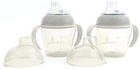 Primo PassiSippy Cup with Soft Spout and Spill-Proof Design for 4 months old+, (Grey, 5oz) Pack of 2