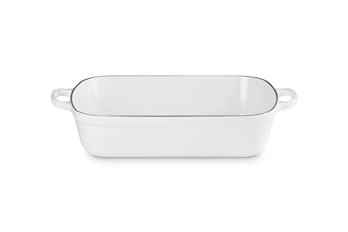 Image of Le Creuset Enameled Cast Iron Rectangular Roaster, 5.25 qt., White | 5.25 qt. (9.8 inch x 13 inch)