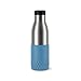 Emsa Botella Bludrop Sleeve N31107, 0,5 litros, 100 % hermética, cierre Quick-Press, placer de beber 360°, calor 12 h frío 24 h, apto para lavavajillas, acero inoxidable, color azul