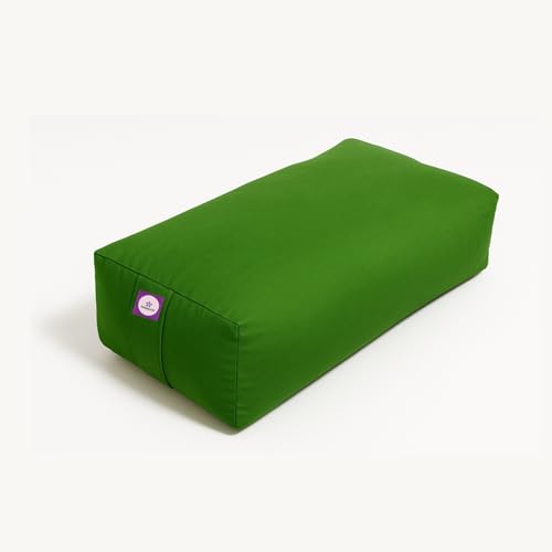 Rectangular Cotton Yoga Bolster, Yoga Pillow, Yoga Cushion, Yin Yoga Bolster, Iyengar Yoga Bolster (Green)