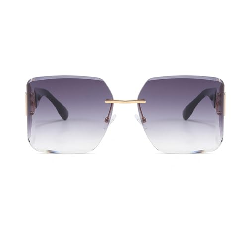 Oversized Frameless Sunglasses for Women Trendy Rectangular Wraparound Womens Sunglasses Travel Photography Sun Glasses3