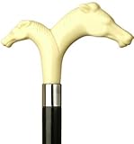 Unisex Double Horse Heads Derby Maple Cane,Ivory Handle -Affordable Gift! Item #HAR-9140738