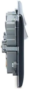 BG Electrical Nexus NMB22U3B Metal Double Switch Socket with 3.1 A USB - Black