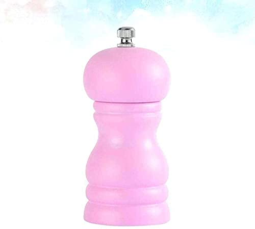 TONZN Moulin à Chili Manuel en Bois Coupe de cérémonie Domestique Moulin à Poivre Conteneur de sel Appareils ménagers-Moulin à sel Vert Moulins à sel et à Poivre (Rose)