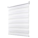 Deswell – Deswell Doppelrollo Klemmfix ohne Bohren Weiß B90 x H120 cm 