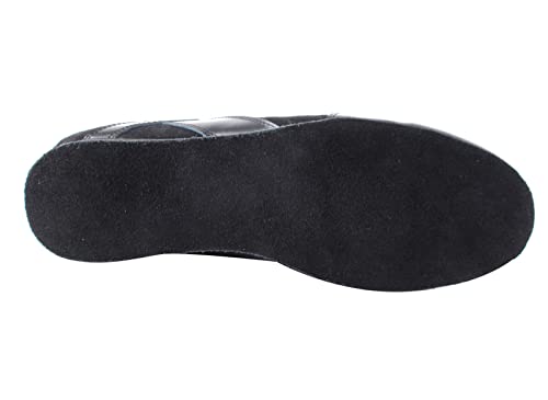 Very Fine Dancesport Shoes - Latin, Salsa, Ballroom Dance Shoes For Men Sero106Bbx Flat Heel +1 Suede Sole Shoe Brush (Black Leather & Black Suede, Size 11) #TOP6