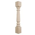 Ekena Millwork COL05X05X35LERW Legacy Tapered Cabinet Column (Top Block: 6", Bottom Block: 7"), 5"W x 5"D x 35 1/2"H, Rubberwood