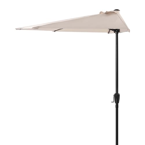 NUU GARDEN 9 FT Half Round Patio Umbrella with Crank