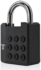 Diyife Combination Lock, Outdoor Weatherproof Padlock, High Security, Button Password for Gym, Locker, Black
