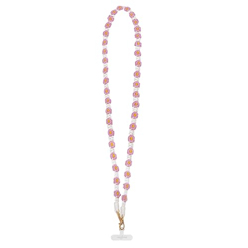 Pavilion Gift Company - Cherry Blossom Crossbody - 56" Woven Phone Crossbody Lanyard Flower Floral Fashion Accessory