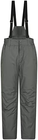 Mountain Warehouse Mens Ski Pants – Insulated Winter Snow Salopettes Dark Grey Large