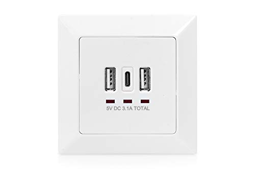 Prise USB encastrable DIGITUS pour supprimer les adaptateurs secteur encombrants