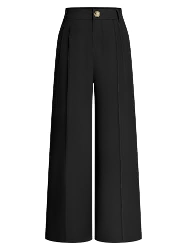 KIRUNDO 2026 Fall Wide Leg Pants for Women High Waisted Slack(Black,S) - image 1