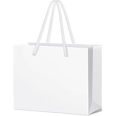 Venyat 24 Pcs Extra Small Gift Bag Mini Gift Bags, Gift Bags with Handles for Wedding Favor Birthday Party 4 x 5 x 2 Inch (White) Cover