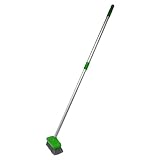 日本クリンテック(Nihon Clean tech) X Shape PRO化繊 デッキブラシ アルミ伸縮柄 グリーン 幈19cm 全長74cm