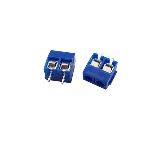 Conectores de cable compactos, Conector de bloque de terminales PCB de 2 pines, paso azul, KF301-2P, 5,0 mm, paso recto, 2 pines, tornillo, conector de cable de bloque de terminales PCB(10Pcs)