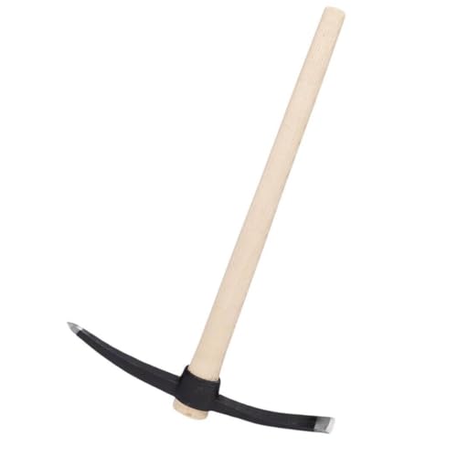 Galaflor Kreuzhacke 3 kg aus gehärtetem & geschmiedetem Stahl | Stabiler Eschenstiel 95 cm | Spitzhacke & Flachhacke für Harte steinige Böden | Wurzeln schneiden Erde lockern Gartenhacke